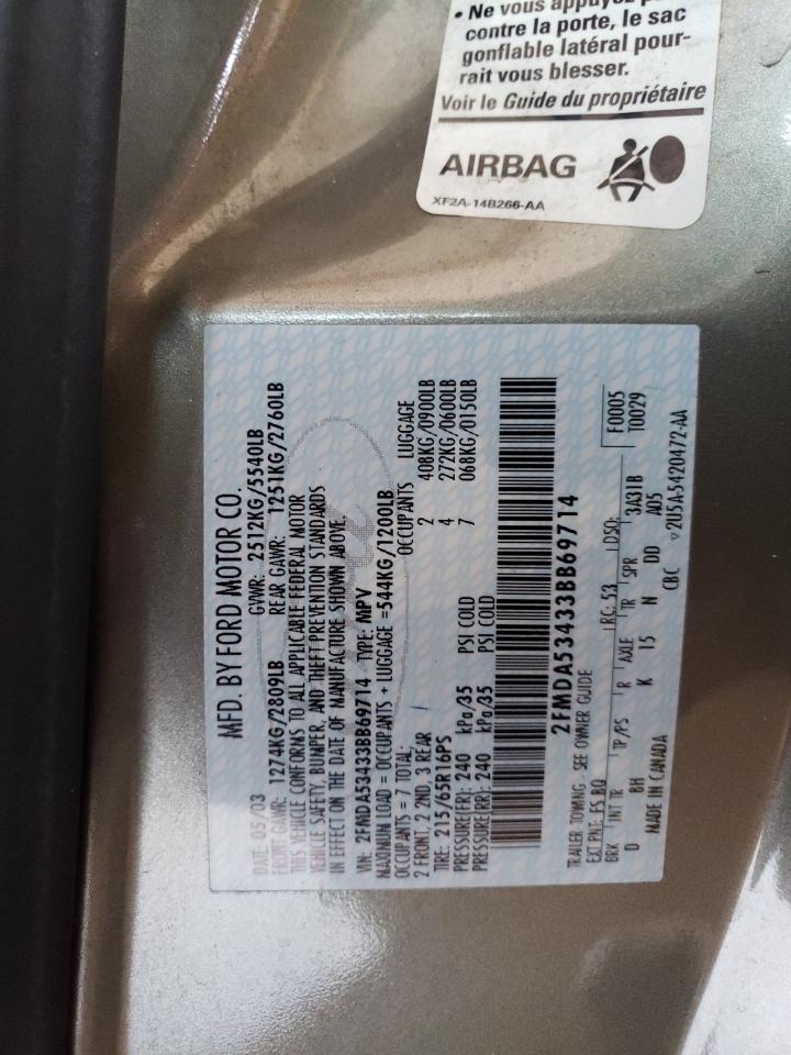 Photo 9 VIN: 2FMDA53433BB69714 - FORD WINDSTAR 