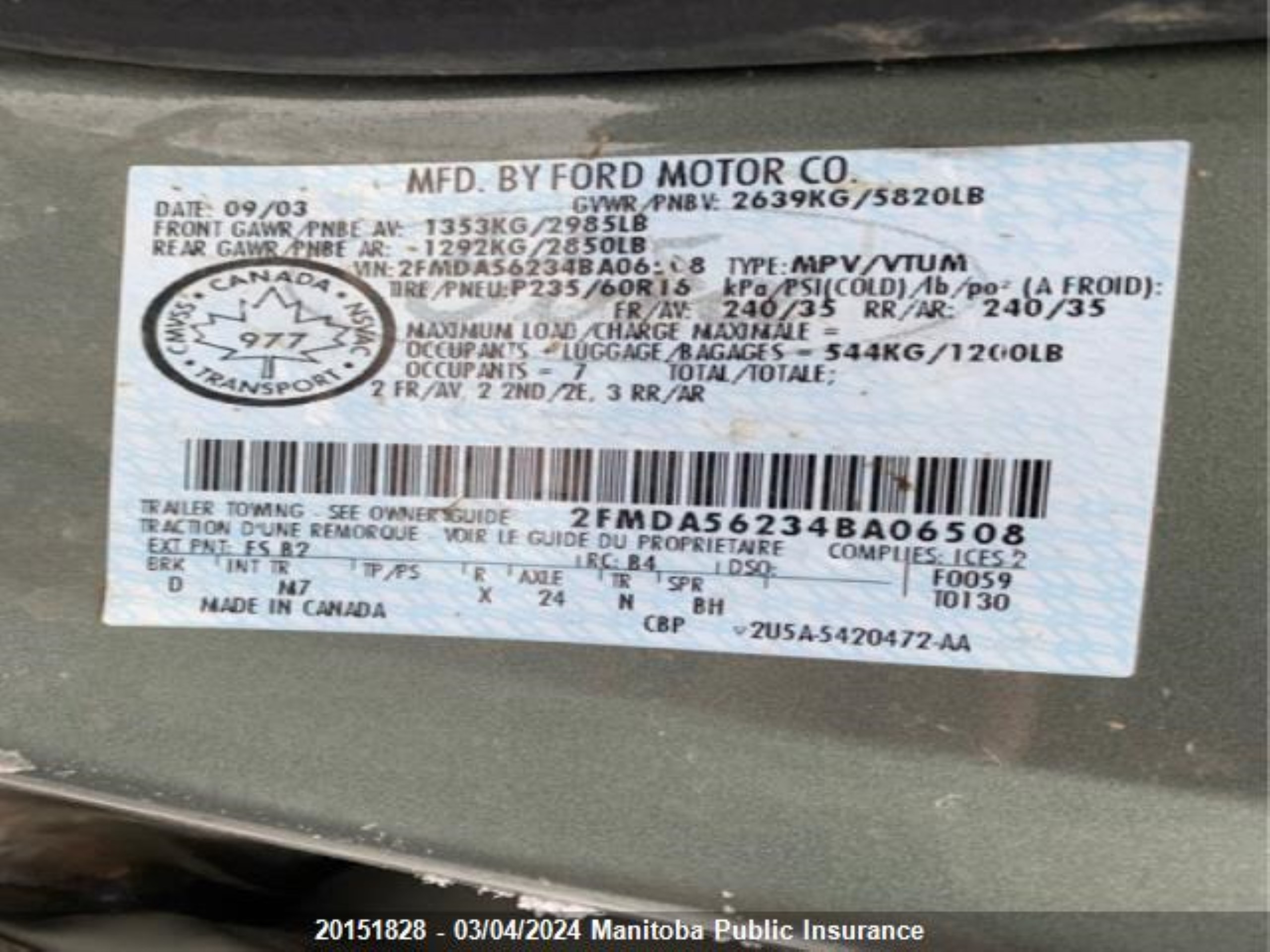 Photo 8 VIN: 2FMDA56234BA06508 - FORD FREESTAR 