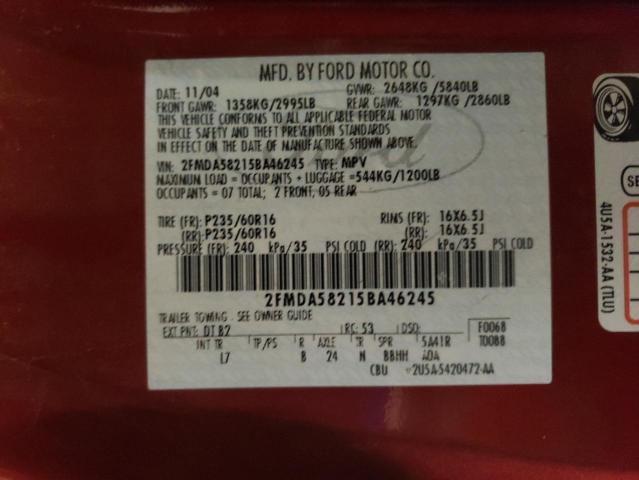 Photo 12 VIN: 2FMDA58215BA46245 - FORD FREESTAR 