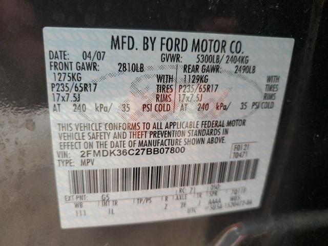 Photo 12 VIN: 2FMDK36C27BB07800 - FORD EDGE SE 