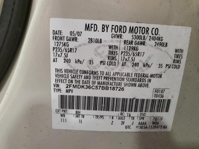 Photo 12 VIN: 2FMDK36C57BB18726 - FORD EDGE SE 