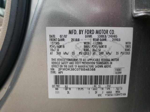 Photo 9 VIN: 2FMDK38C07BB48388 - FORD EDGE SEL 