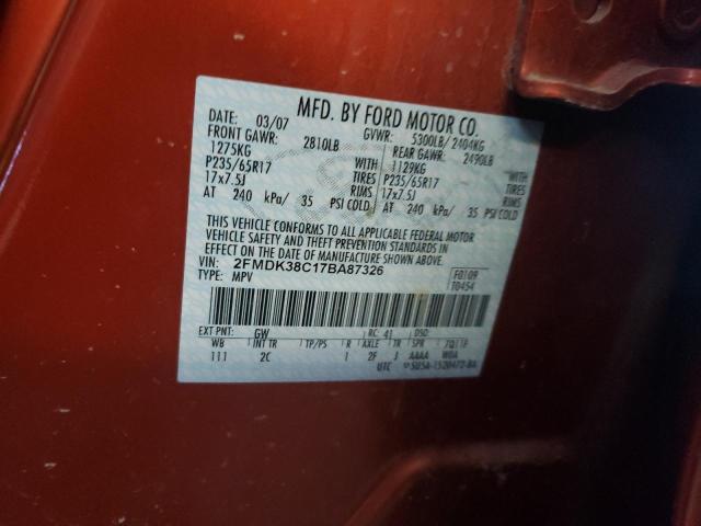 Photo 12 VIN: 2FMDK38C17BA87326 - FORD EDGE 