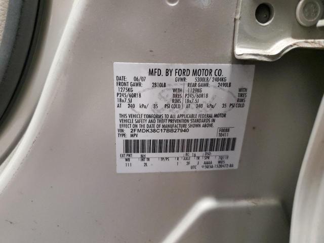 Photo 12 VIN: 2FMDK38C17BB27940 - FORD EDGE SEL 