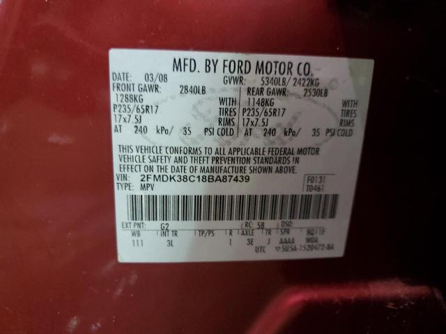 Photo 12 VIN: 2FMDK38C18BA87439 - FORD EDGE 