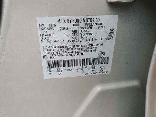 Photo 12 VIN: 2FMDK38C27BA63908 - FORD EDGE SEL 