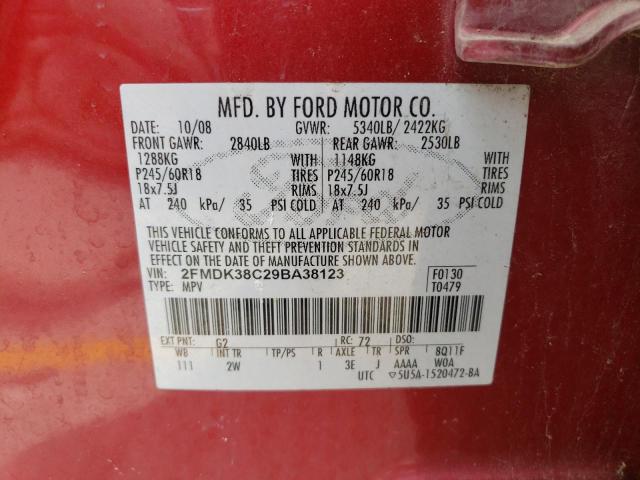 Photo 12 VIN: 2FMDK38C29BA38123 - FORD EDGE 