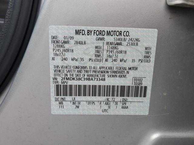 Photo 12 VIN: 2FMDK38C39BA73348 - FORD EDGE SEL 