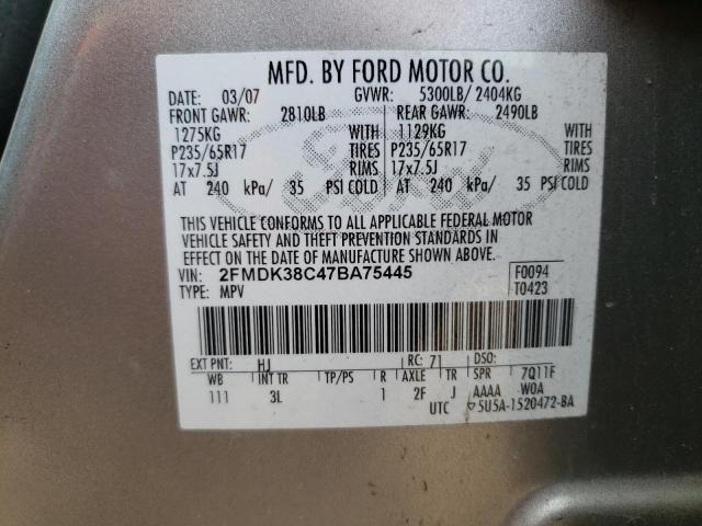 Photo 11 VIN: 2FMDK38C47BA75445 - FORD EDGE SEL 