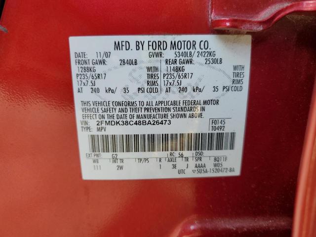 Photo 12 VIN: 2FMDK38C48BA26473 - FORD EDGE SEL 