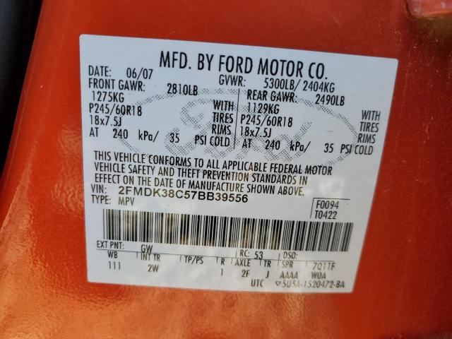 Photo 12 VIN: 2FMDK38C57BB39556 - FORD EDGE SEL 