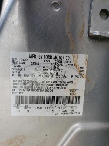 Photo 12 VIN: 2FMDK38C67BA88004 - FORD EDGE SEL 