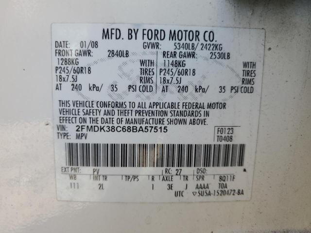 Photo 12 VIN: 2FMDK38C68BA57515 - FORD EDGE SEL 