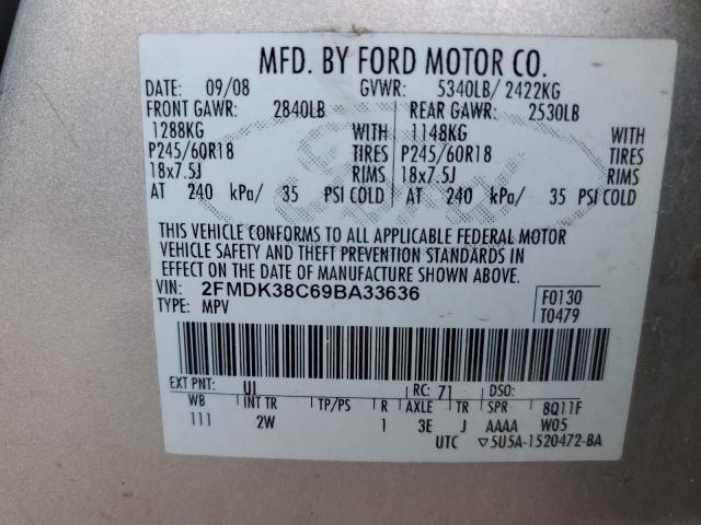 Photo 12 VIN: 2FMDK38C69BA33636 - FORD EDGE SEL 