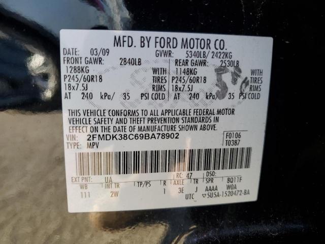 Photo 12 VIN: 2FMDK38C69BA78902 - FORD EDGE SEL 