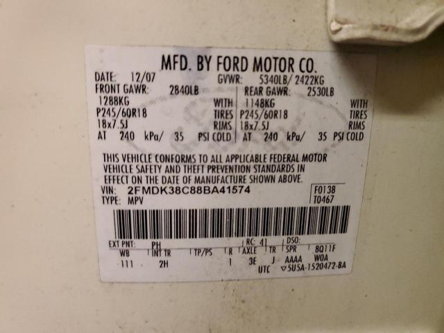 Photo 11 VIN: 2FMDK38C88BA41574 - FORD EDGE 