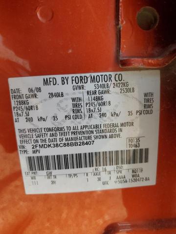 Photo 12 VIN: 2FMDK38C88BB28407 - FORD EDGE 