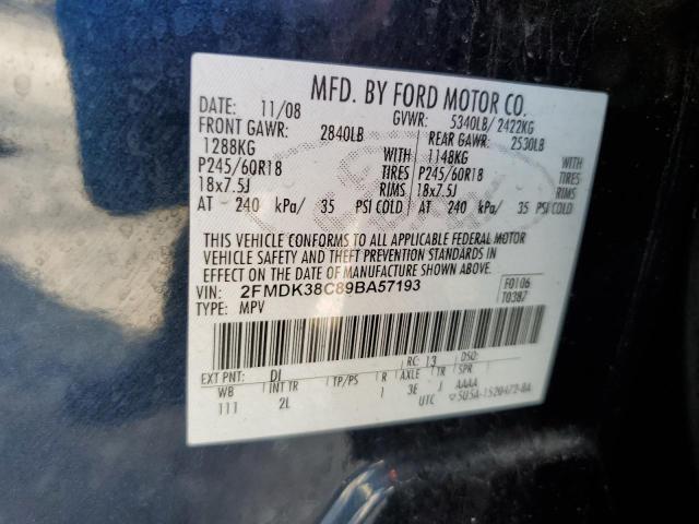 Photo 11 VIN: 2FMDK38C89BA57193 - FORD EDGE SEL 