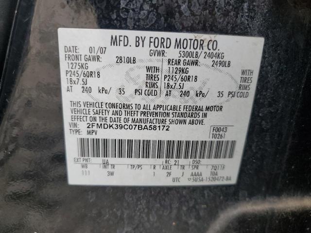 Photo 13 VIN: 2FMDK39C07BA58172 - FORD EDGE SEL P 