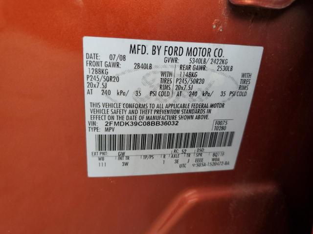 Photo 12 VIN: 2FMDK39C08BB36032 - FORD EDGE 