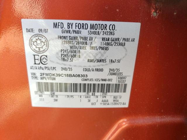 Photo 12 VIN: 2FMDK39C18BA08303 - FORD EDGE LIMIT 