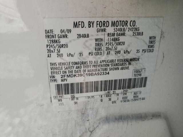 Photo 11 VIN: 2FMDK39C19BA92334 - FORD EDGE LIMIT 