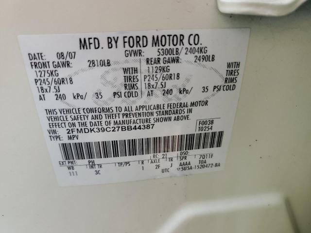 Photo 12 VIN: 2FMDK39C27BB44387 - FORD EDGE 