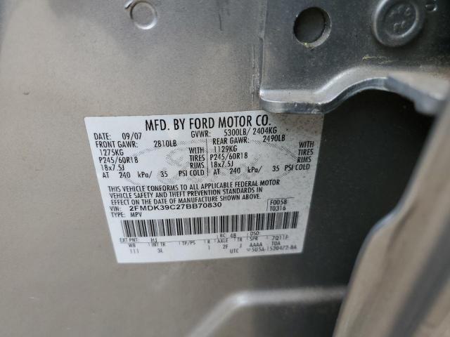 Photo 13 VIN: 2FMDK39C27BB70830 - FORD EDGE SEL P 