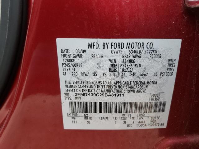 Photo 11 VIN: 2FMDK39C29BA81911 - FORD EDGE 