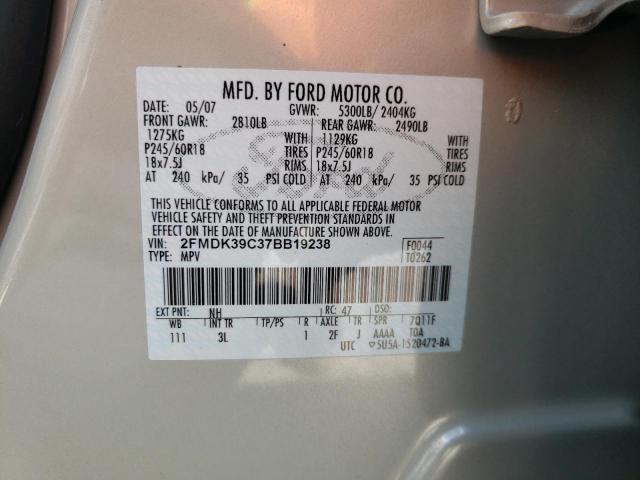 Photo 12 VIN: 2FMDK39C37BB19238 - FORD EDGE 