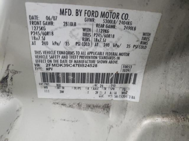 Photo 12 VIN: 2FMDK39C47BB24528 - FORD EDGE SEL P 