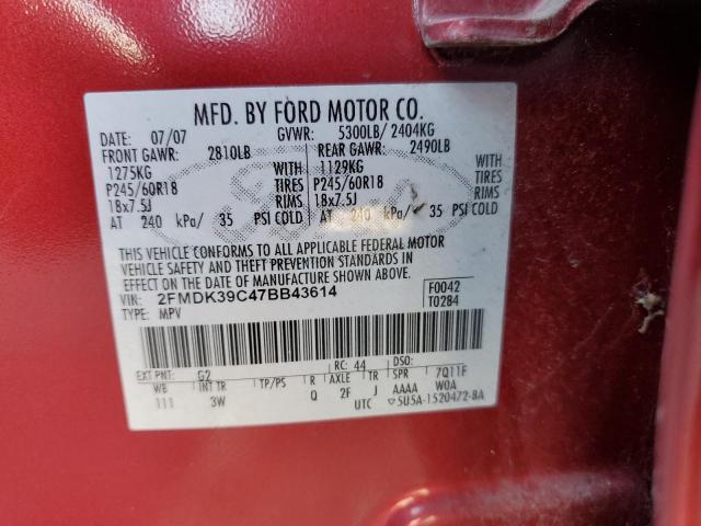 Photo 11 VIN: 2FMDK39C47BB43614 - FORD EDGE SEL P 