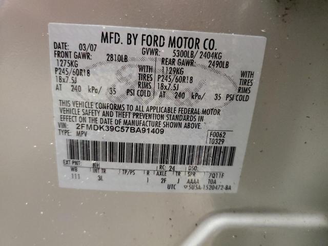 Photo 12 VIN: 2FMDK39C57BA91409 - FORD EDGE 