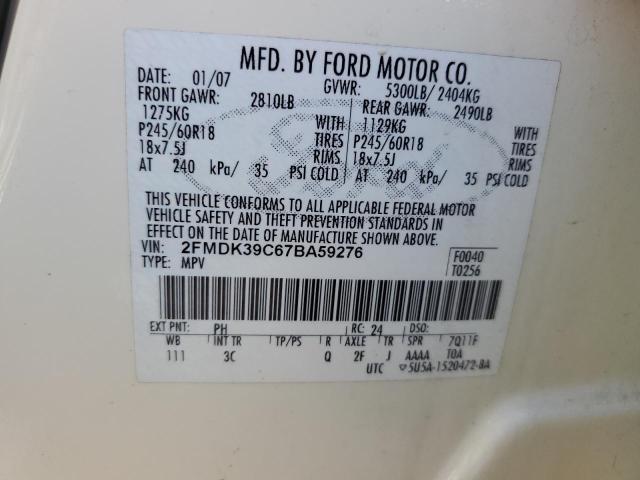 Photo 13 VIN: 2FMDK39C67BA59276 - FORD EDGE 