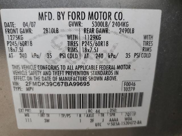 Photo 13 VIN: 2FMDK39C67BA99695 - FORD EDGE SEL P 