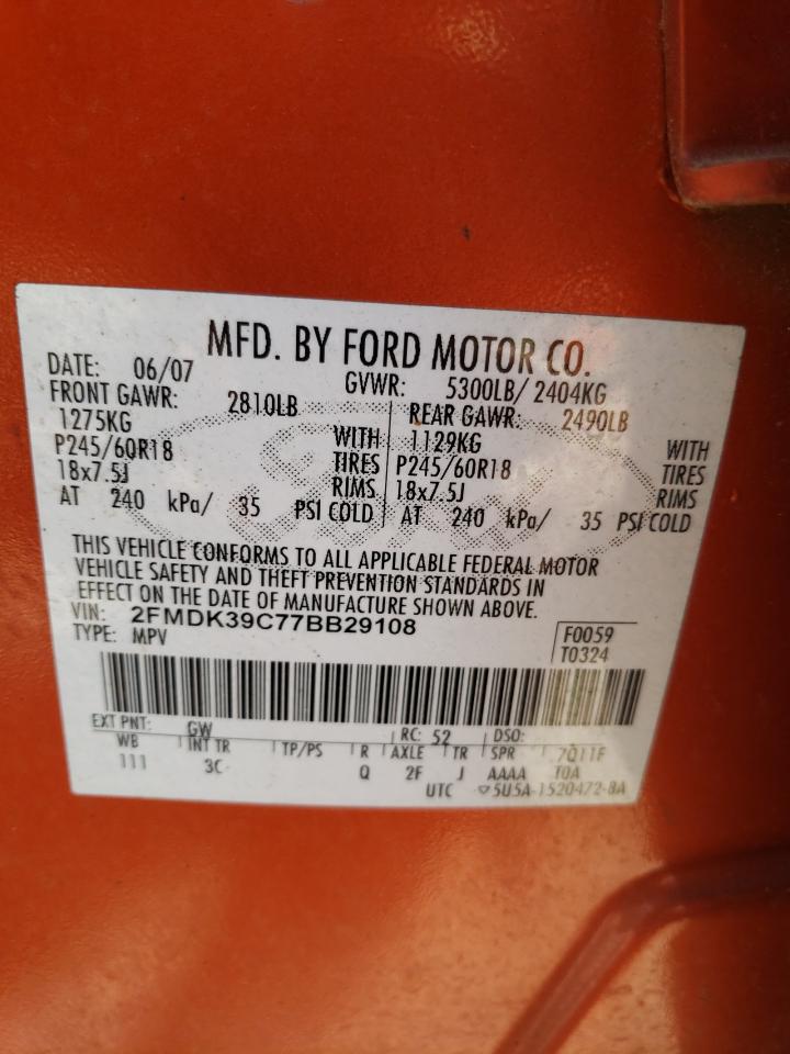 Photo 11 VIN: 2FMDK39C77BB29108 - FORD EDGE 