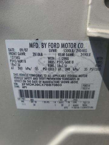 Photo 12 VIN: 2FMDK39CX7BB70803 - FORD EDGE 