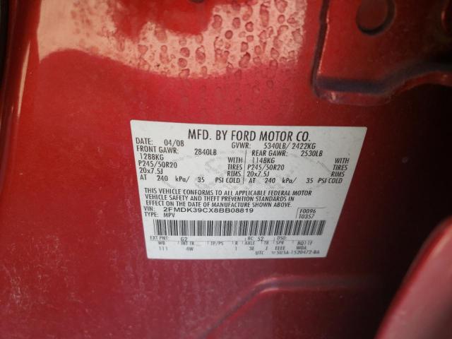 Photo 9 VIN: 2FMDK39CX8BB08819 - FORD EDGE LIMIT 