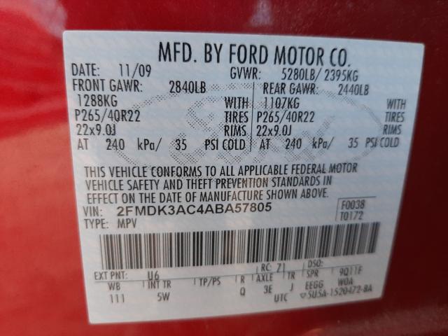 Photo 9 VIN: 2FMDK3AC4ABA57805 - FORD EDGE SPORT 