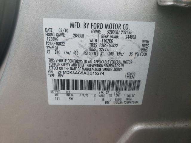 Photo 9 VIN: 2FMDK3AC5ABB15274 - FORD EDGE SPORT 