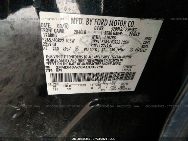 Photo 8 VIN: 2FMDK3AC8ABB32716 - FORD EDGE 