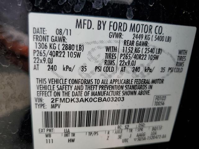 Photo 12 VIN: 2FMDK3AK0CBA03203 - FORD EDGE 