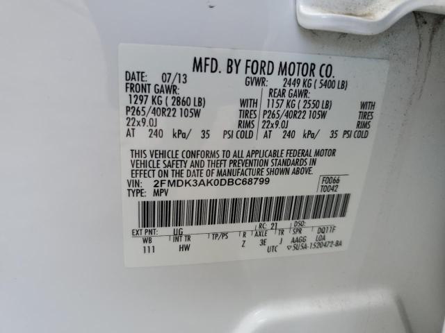 Photo 13 VIN: 2FMDK3AK0DBC68799 - FORD EDGE SPORT 