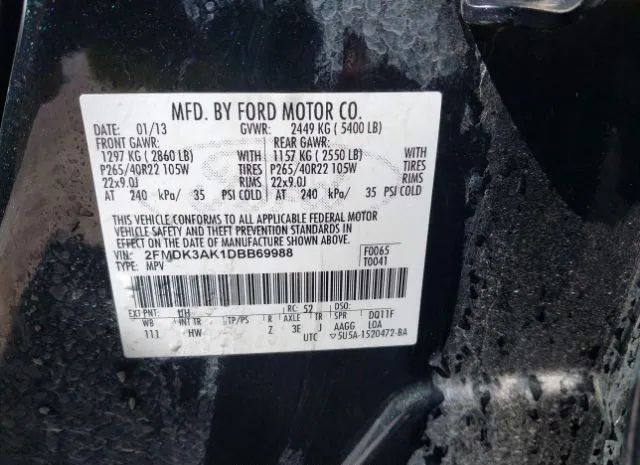 Photo 8 VIN: 2FMDK3AK1DBB69988 - FORD EDGE 