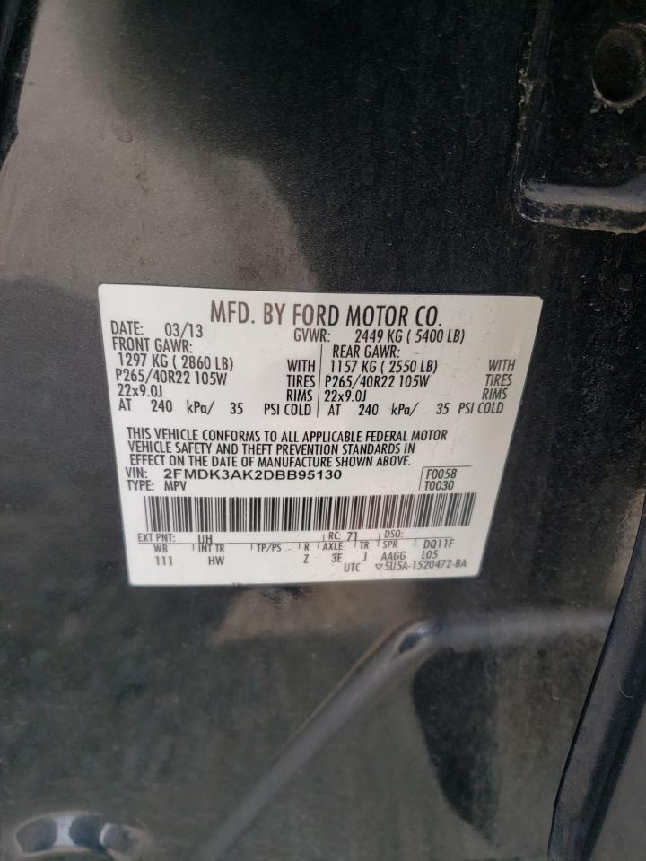 Photo 11 VIN: 2FMDK3AK2DBB95130 - FORD EDGE 