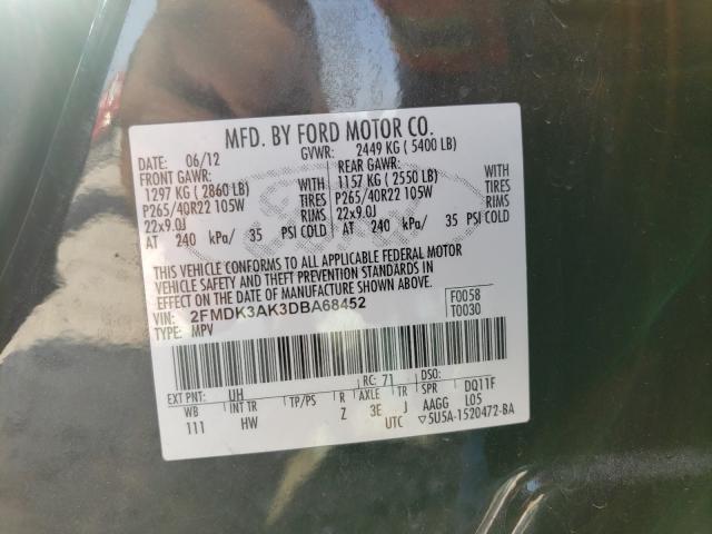 Photo 9 VIN: 2FMDK3AK3DBA68452 - FORD EDGE SPORT 