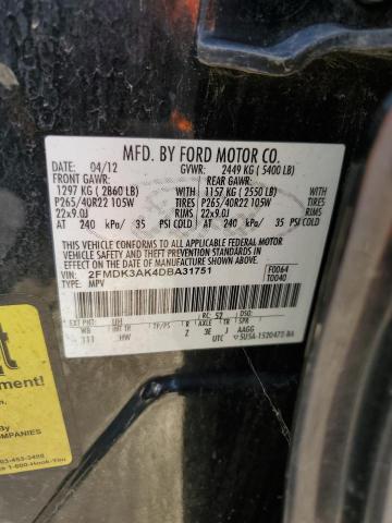 Photo 12 VIN: 2FMDK3AK4DBA31751 - FORD EDGE SPORT 