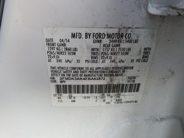 Photo 13 VIN: 2FMDK3AK4EBA62872 - FORD EDGE 