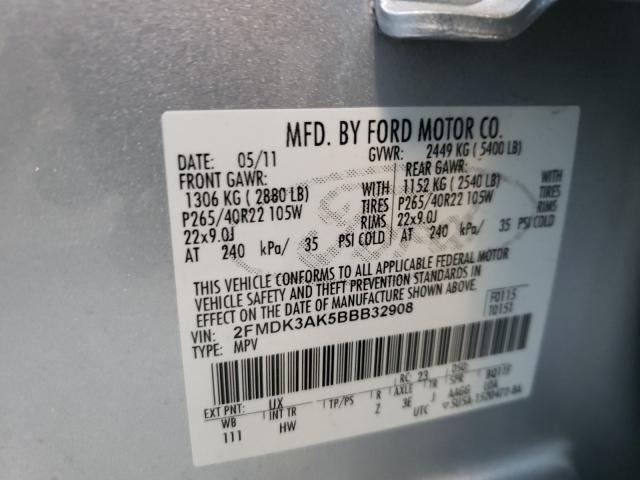 Photo 9 VIN: 2FMDK3AK5BBB32908 - FORD EDGE SPORT 