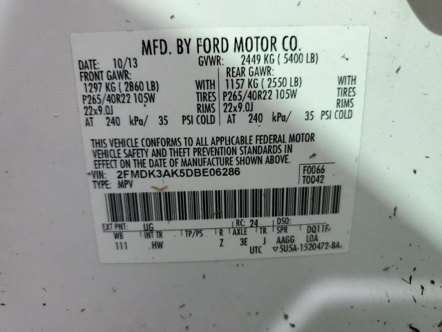 Photo 13 VIN: 2FMDK3AK5DBE06286 - FORD EDGE SPORT 